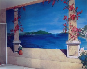Grecian Seaview Mural